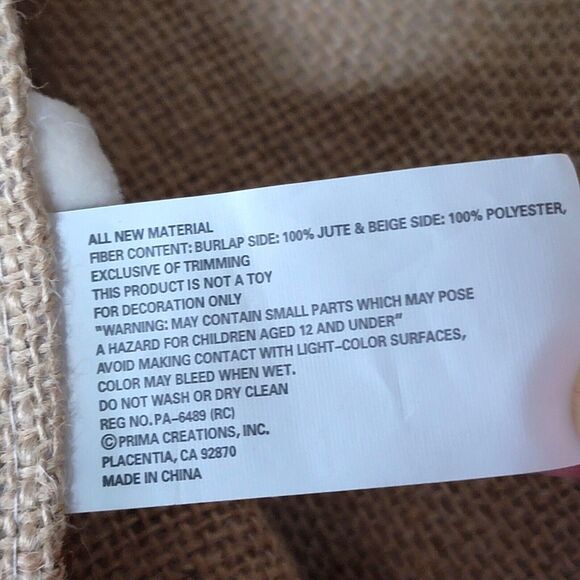 Jute Reversible Christmas Tree‎ Skirt 56.5 in Beige Cream Neutrals Burlap Prima - Picture 10 of 10